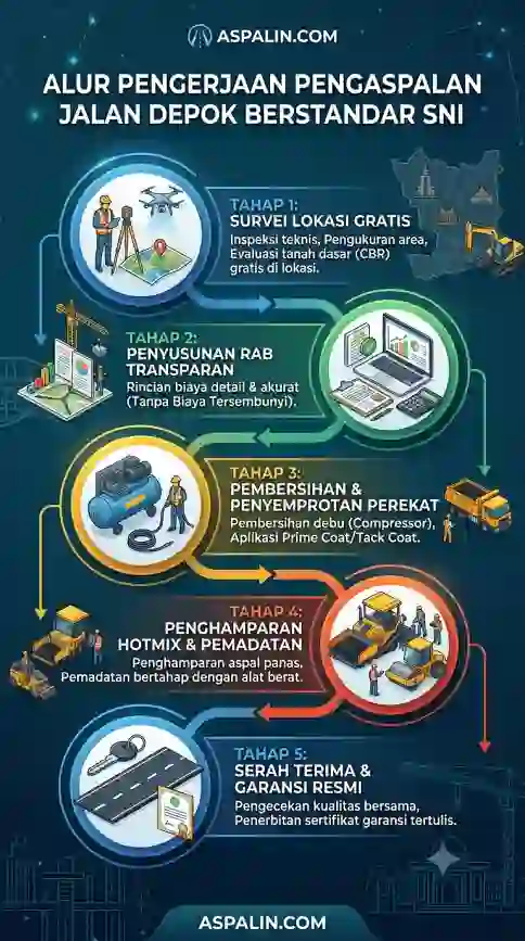 alur pengaspalan di jasa pengaspalan depok tim aspalin.com